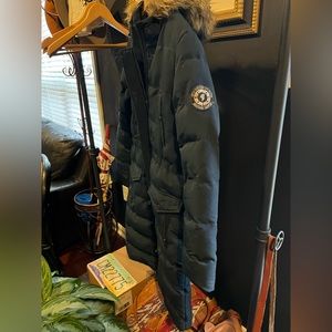Long Navy Blue Women’s Parka by Brave Soul